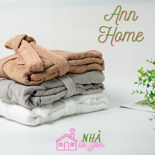 Áo choàng tắm bông cao cấp khăn tắm mềm mịn unisex 23958 annhome