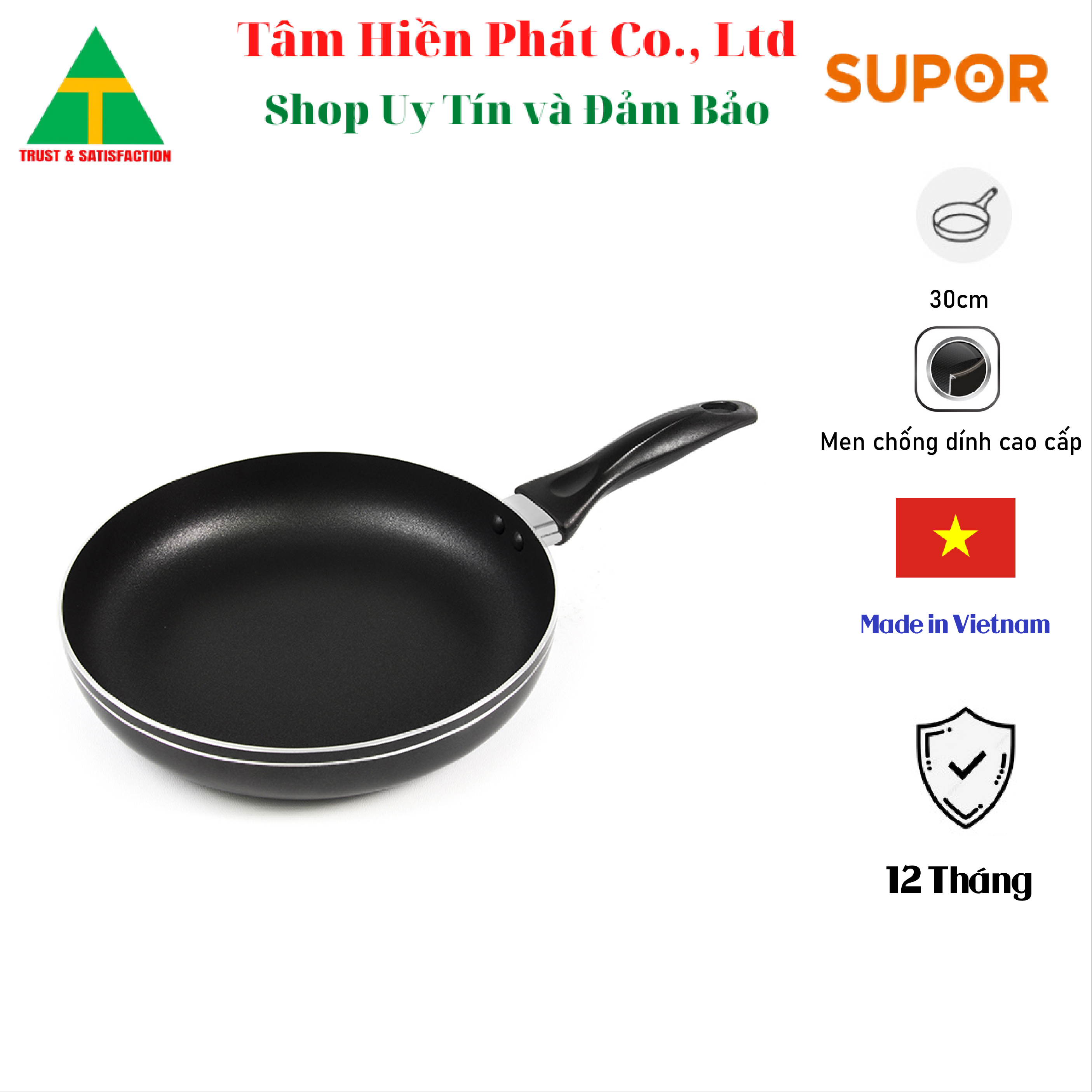 Chảo chống dính supor f06a30 - 30cm - hàng chính hãng