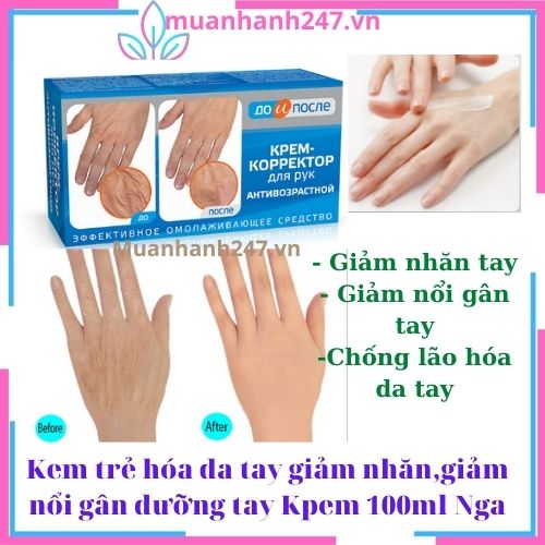 kem giảm nhăn giảm nổi gân tay chống lão hóa da tay kem dưỡng da tay trẻ hóa da tay hiệu quả 100ml Nga