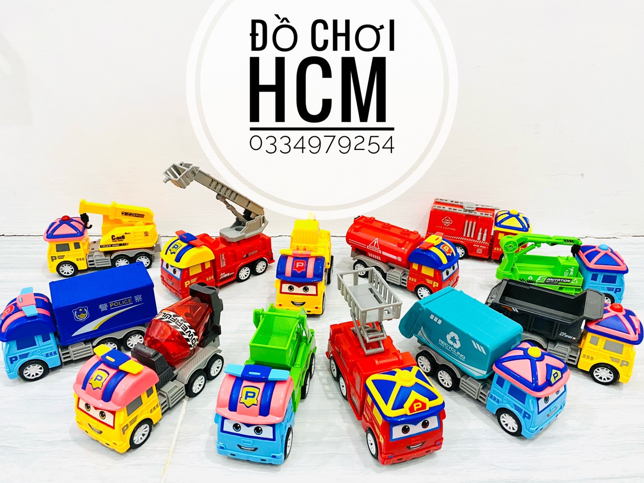[HCM] Đồ chơi trẻ em xe công trình, xe cứu hoả, xe môi trường dành cho bé thích mô hình xe ô tô, mô hình xe bồn, xe ben, xe rơ móc