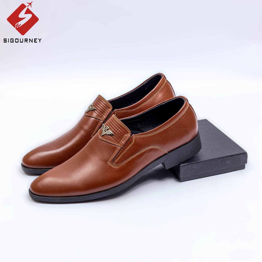Giày tây nam công sở, giày lười da thật thiết kế lịch lãm, cao cấp sang trọng sig-06