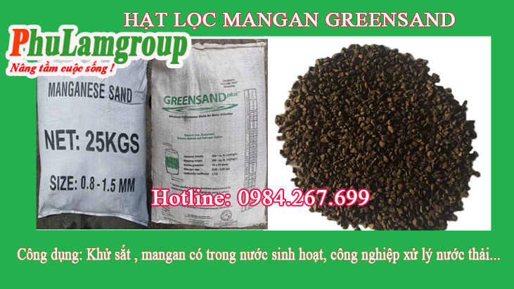 Combo Hạt Mangan Greensand lọc nước gói 5kg "