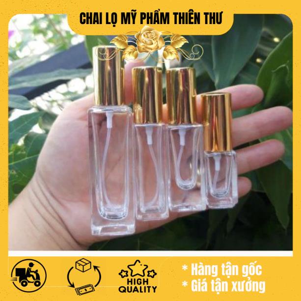 Lọ chiết nước hoa vuông 25ml/20ml/10ml/5ml - lo nuoc hoa