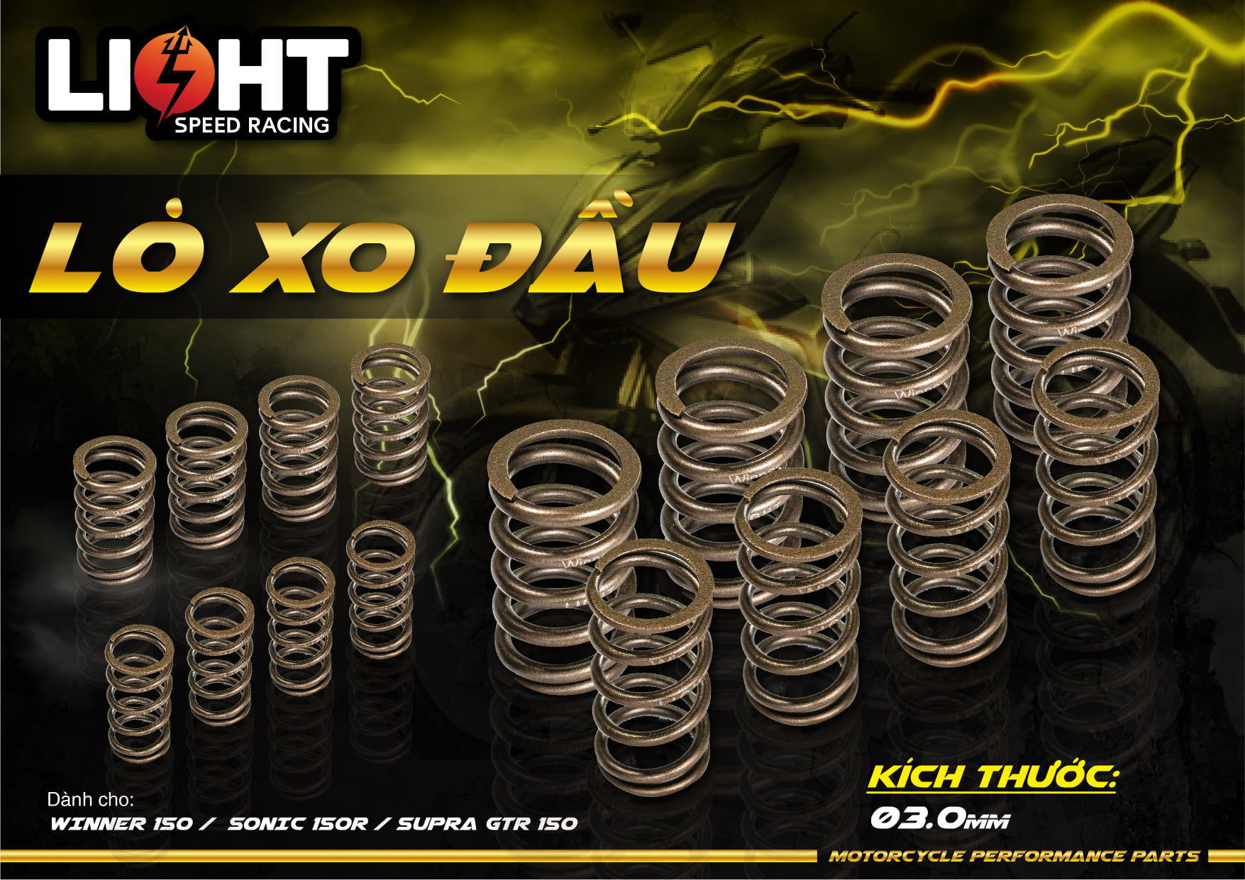 [HCM]LÒ XO ĐẦU NỒI ĐỘ LIGHT SPEED DÒNG ĐUA WINNER SONIC EXCITER SATRIAFI