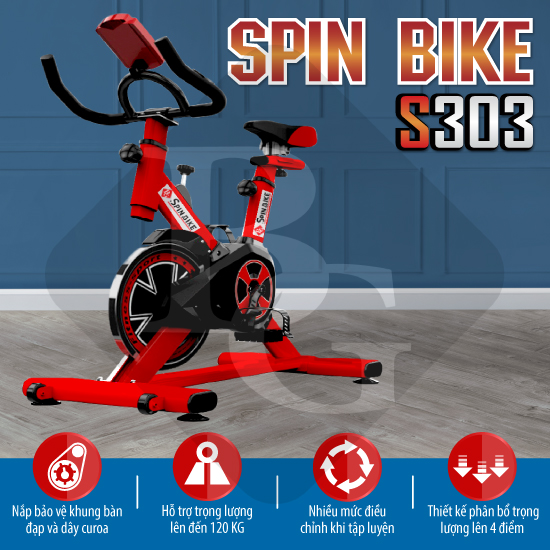 GYM - Xe đạp tập thể dục thể thao trong nhà Spining bike S303 FULL