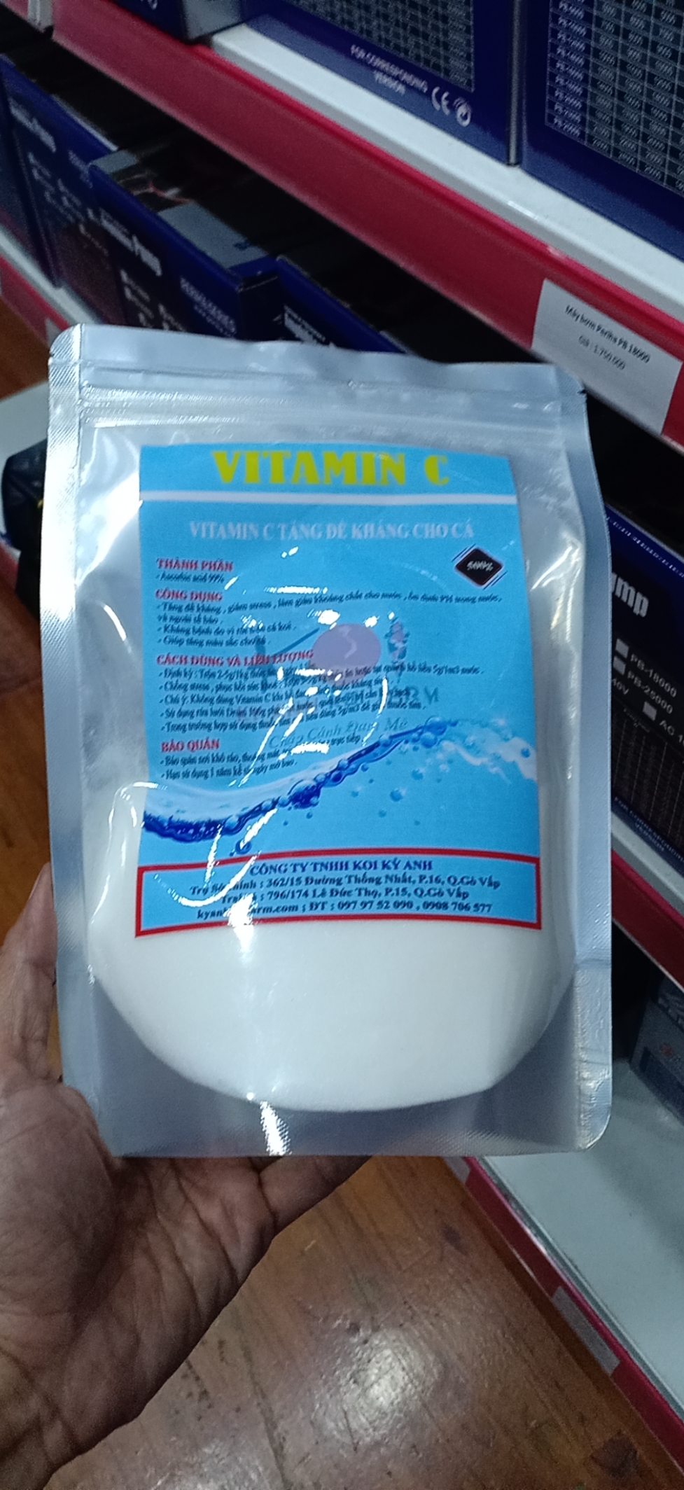 Vitamin c rửa lưới drum chuyên nghiệp ,chống sốc, giảm stress , tăng đề kháng cho tôm , cá koi | dưỡng chất bổ sung vitamin c cho cá koi