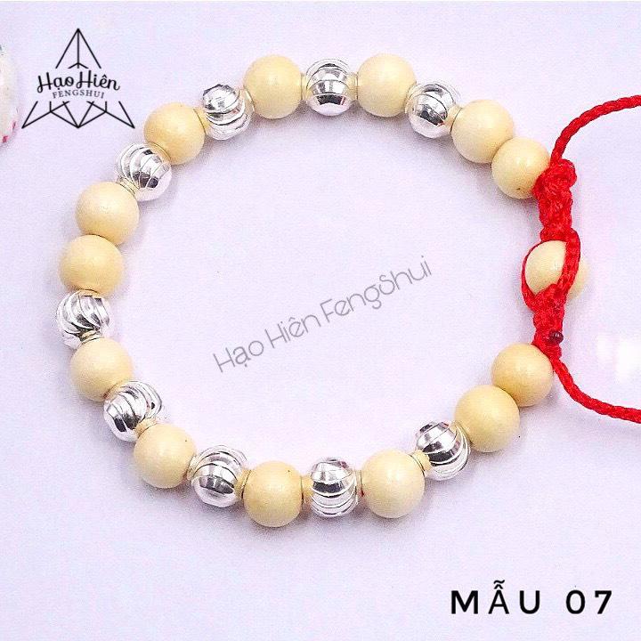 Vòng Dâu Tằm cho Bé Trai, Bé Gái kèm Bạc 925 Cao Cấp (Có 08 Mẫu) Đ.V.U0003-M1-8.75-M7.40 - Quà sinh nhật, vòng tay phong thủy, vong deo tay phong thuy, vong tay dep, lac tay dep, vòng tay cho bé sơ sinh, vòng dâu tằm cho bé con heo