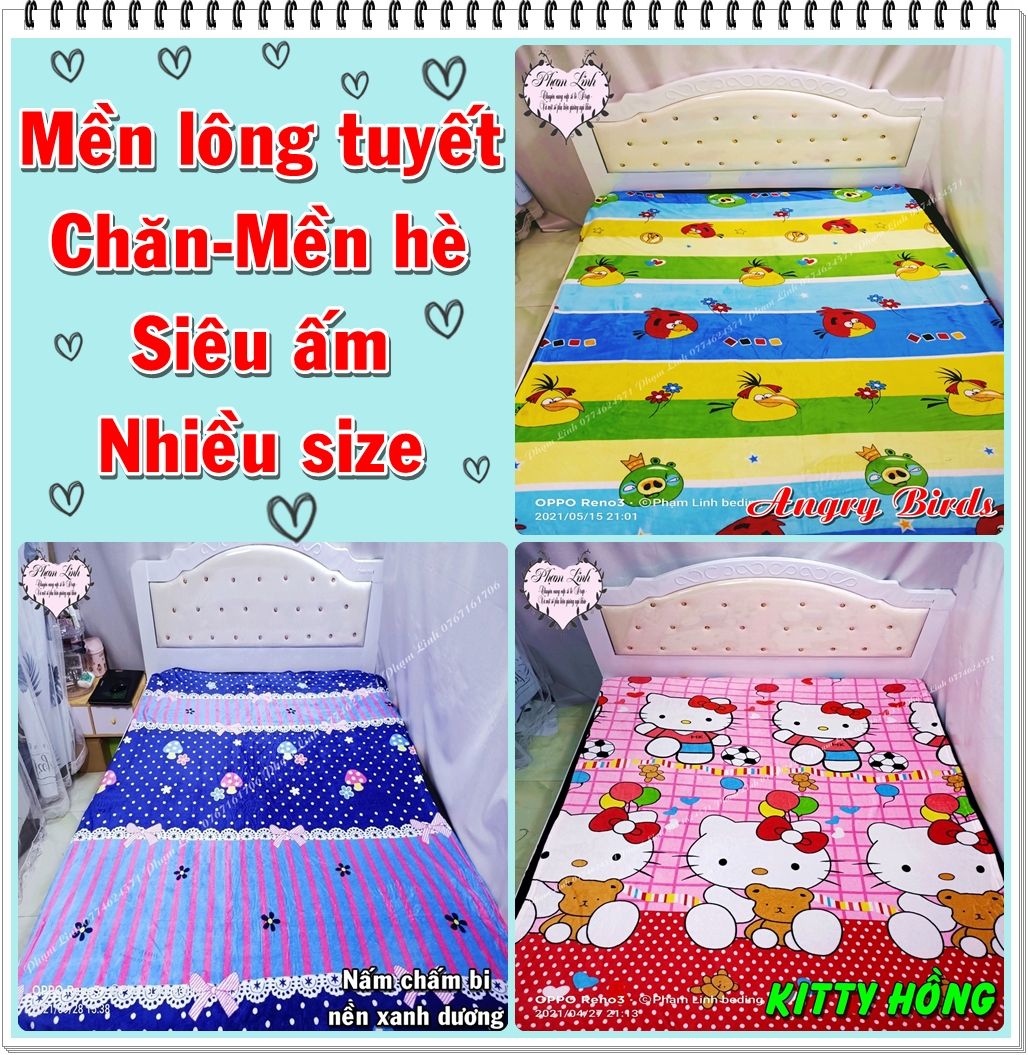 Mền tuyết size lớn và size cho bé Chăn lông tuyết-Mền hè tuyết nhung đa năng không nhăn không hầm bí