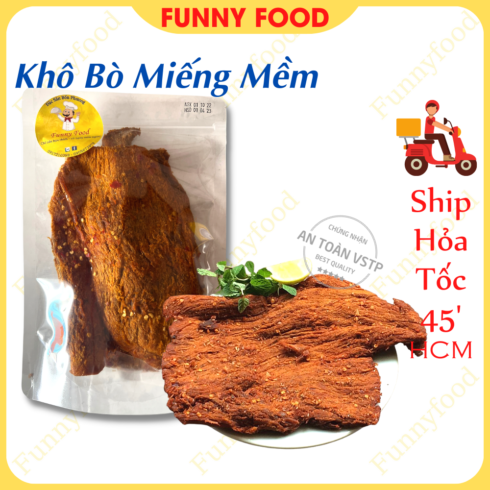 Khô bò nguyên miếng mềm 200g – bò khô cay mềm ngon – funnyfood
