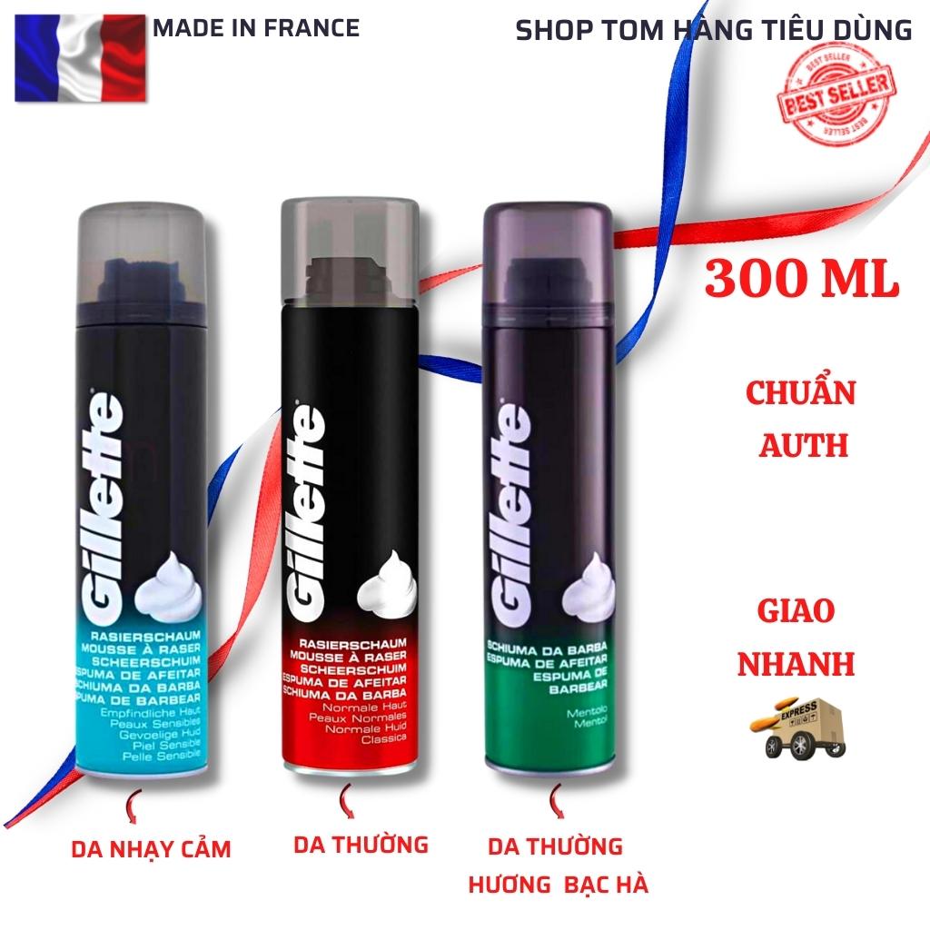 Bọt cạo râu Gillette 300ml cho nam giới Hàng Pháp