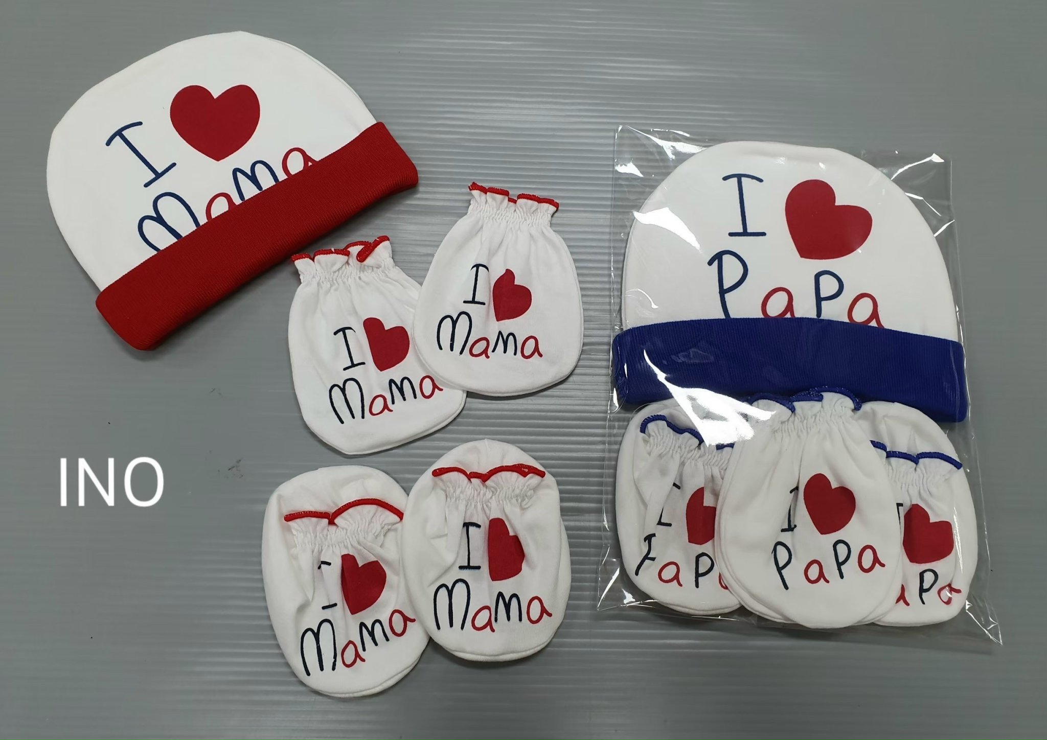 Bộ nón bao tay chân bé sơ sinh MAMA PAPA cotton Thailand nhiều mẫu ngẫu nhiên