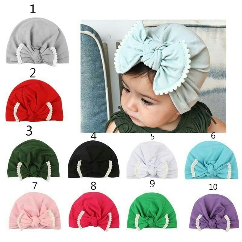Combo 02 Nón turban nơ viền cho bé - phụ kiện cho bé yêu
