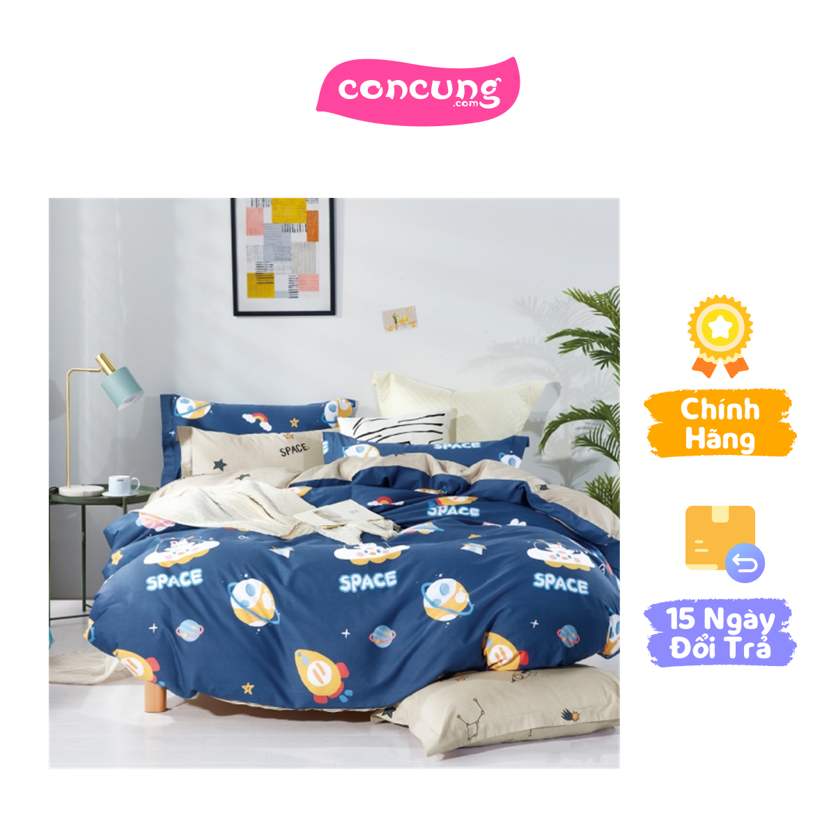 Bộ 3 món drap và áo gối NIN Collins B2201_NH020 (120x200+30cm)