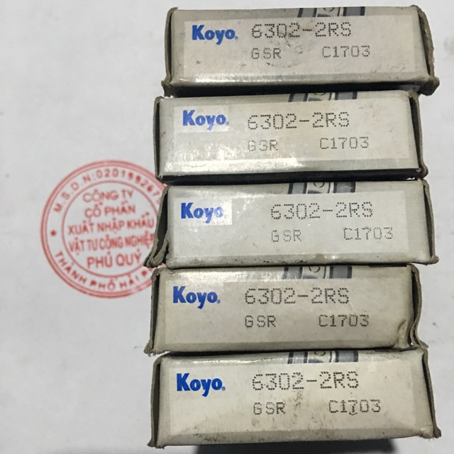 Combo 5 vòng bi, bạc đạn koyo 6302 - 2rs