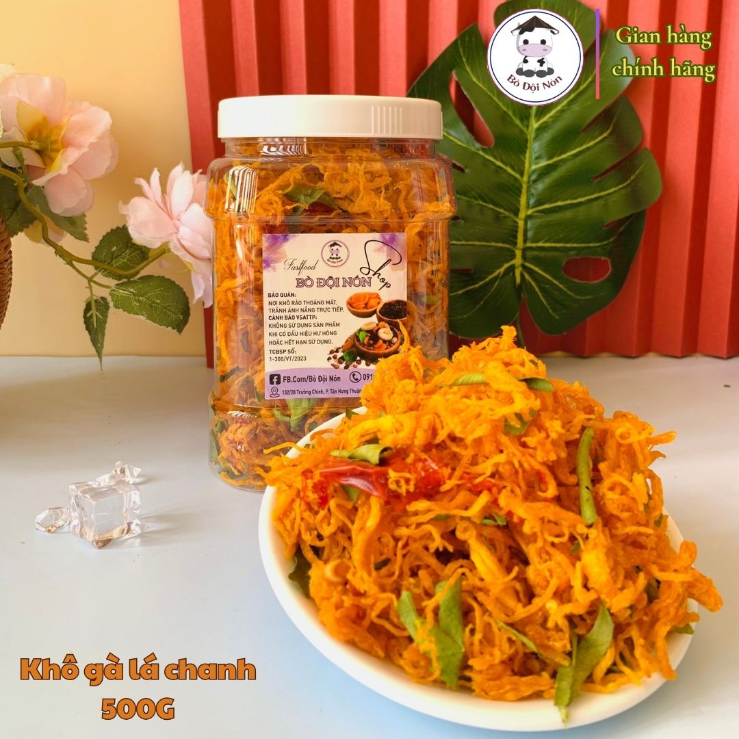 Khô gà lá chanh 1kg bò đội nón