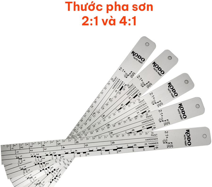 Thước pha sơn theo tỉ lệ 2:1, 4:1, thước khuấy sơn