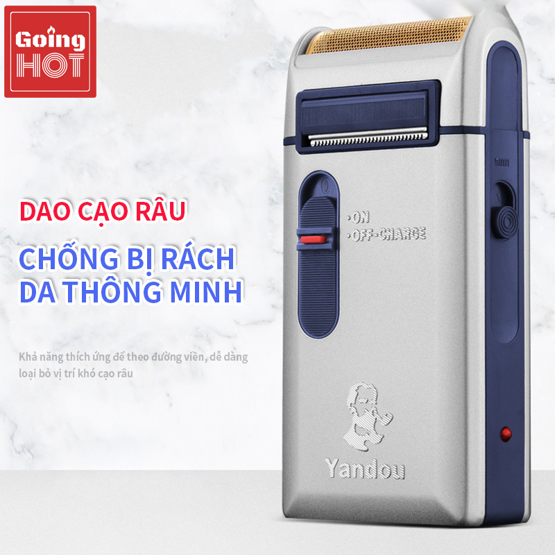 (Mẫu mới 2020) Máy cạo râu thứ hai của Yandou siêu bền với máy cắt tỉa tóc mai dao cạo qua lại, có thể sạc