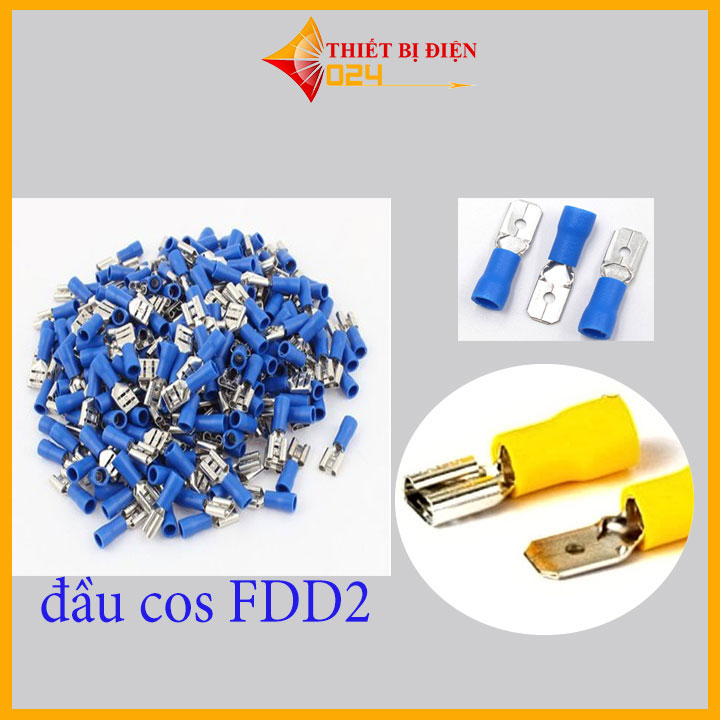 Gói 100 đầu cốt FDD2-250 loại tốt đầu cos ghim đực cái, cos nối đây điện
