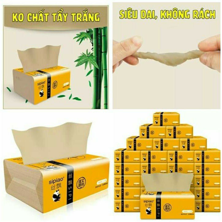 [LẺ 1 GÓI] GIẤY ĂN GẤU TRÚC / GIẤY LAU SỢI TRE/GIẤY TRÚC SIPIAO