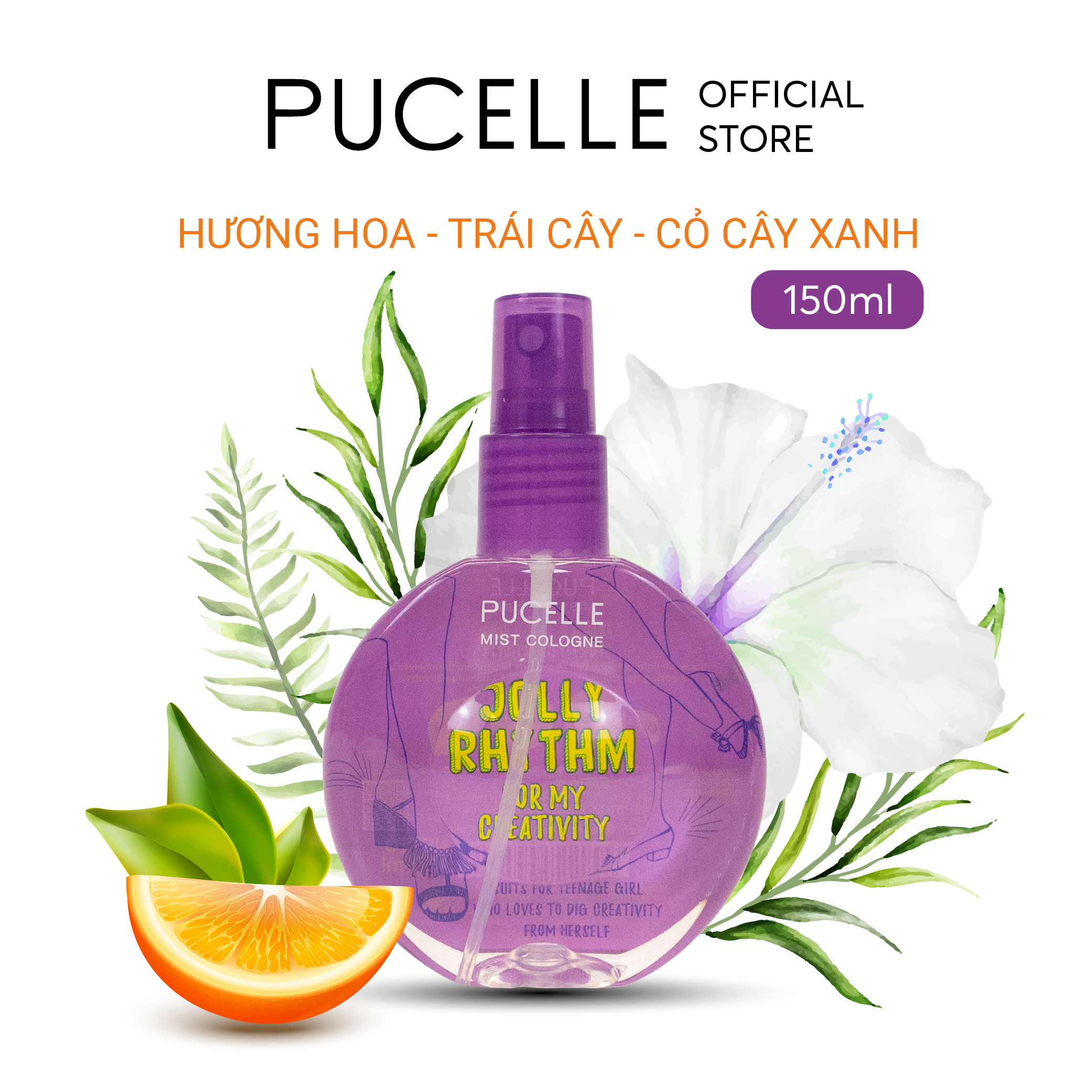 Nước hoa pucelle mist cologne jolly rhythm for my creativity 150ml