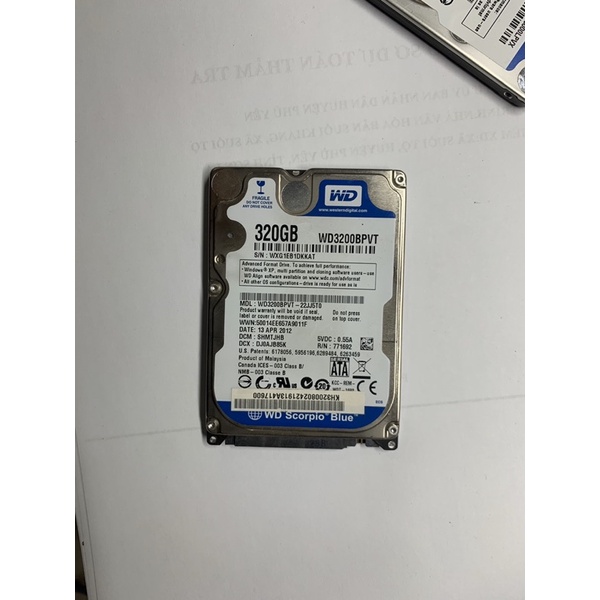Hdd bóc máy laptop 250gb,320gb,500gb,1tb