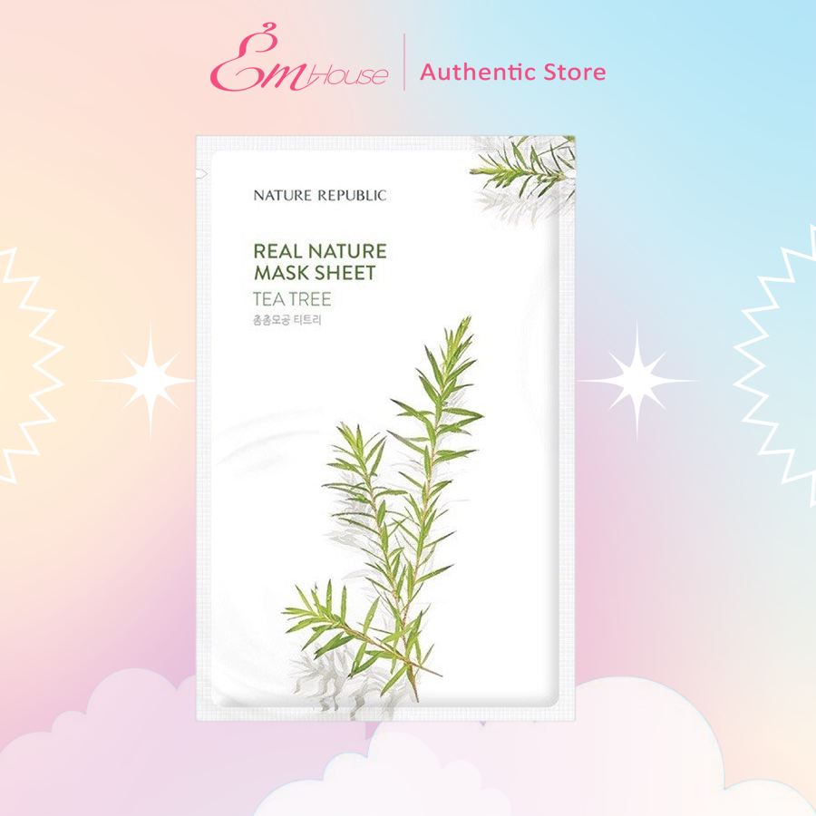 [Hàng Cty] Mặt nạ Nature Republic Chiết Xuất Trà Xanh Săn Chắc Da Real Nature Tea Tree Mask Sheet 23ml