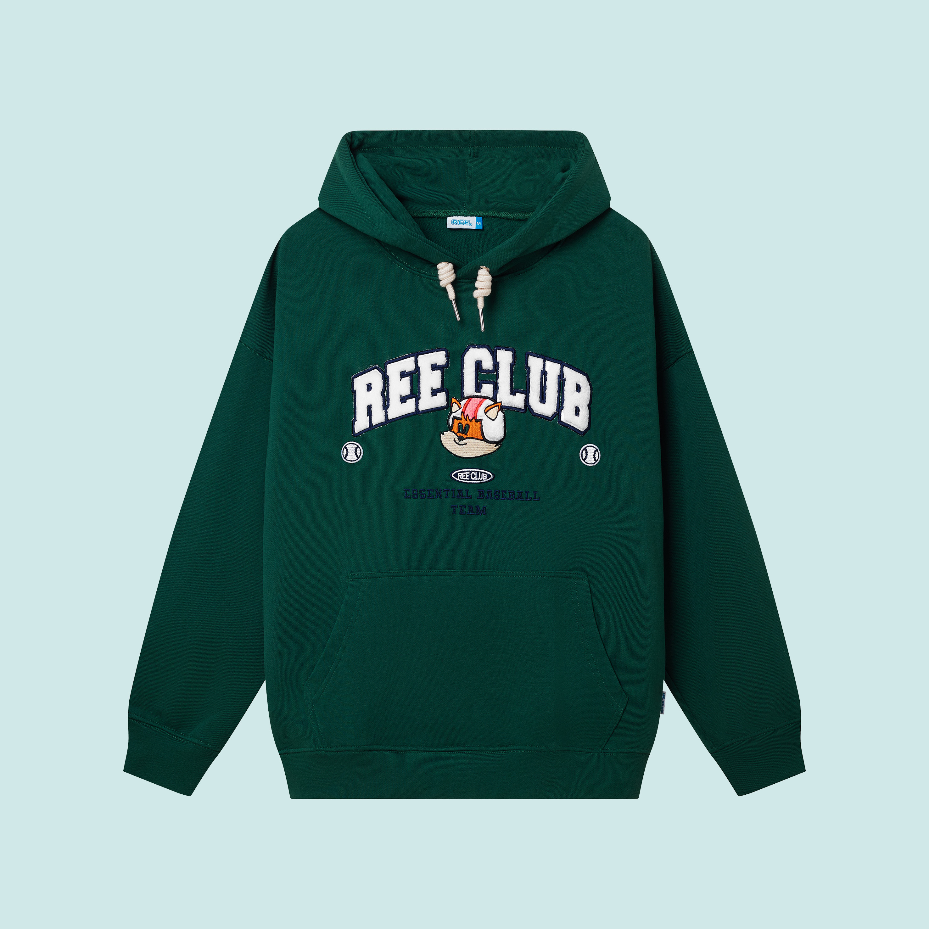 Local brand ree - áo hoodie ree club thêu lông màu dark green