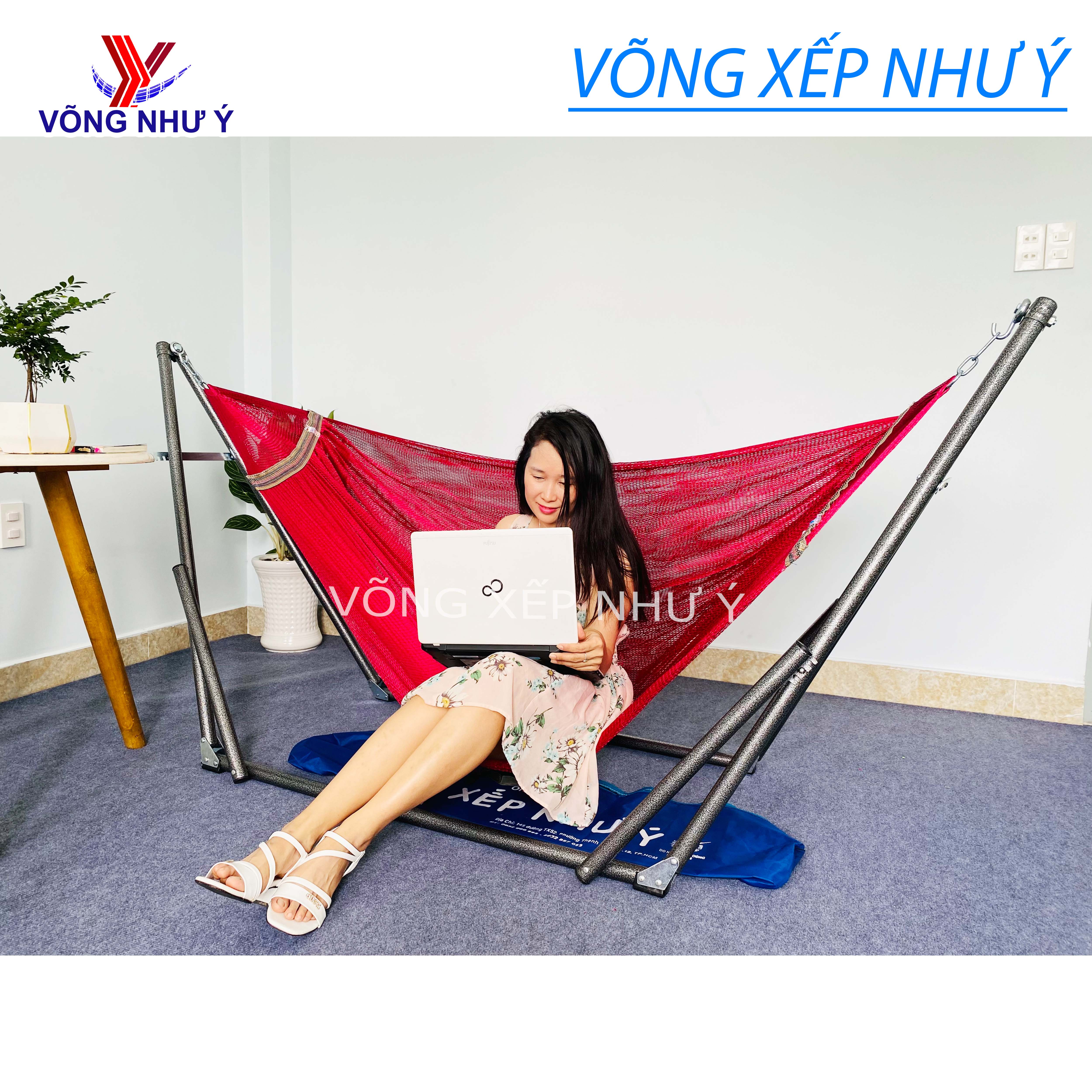Võng Xếp thép sơn tĩnh điện chất lượng cao giá rẻ sản xuất tại xưởng gia đình, lưới võng loại 1 rộng, dày - VÕNG XẾP NHƯ Ý # võng người lớn, võng du lịch, khung võng sơn tĩnh điện, khung võng xếp giá rẻ, giá võng xếp