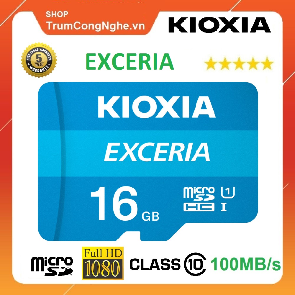 Thẻ nhớ 16gb kioxia exceria microsdhc class10 100mb/s tốc độ cao
