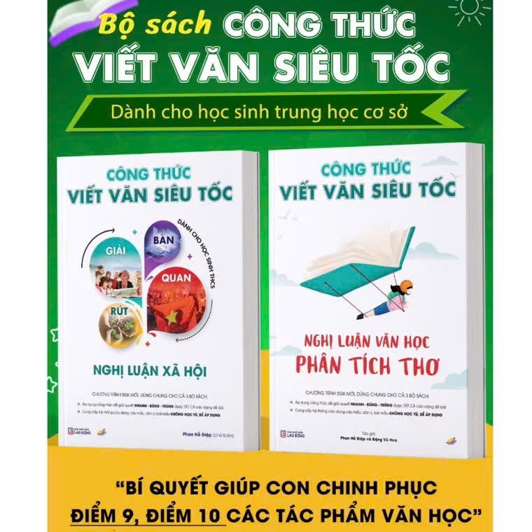 Sách - Combo 2 Cuốn: Công Thức Viết Văn Siêu Tốc (Thơ và Nghị Luận Xã Hội - Dành cho Học Sinh THCS)
