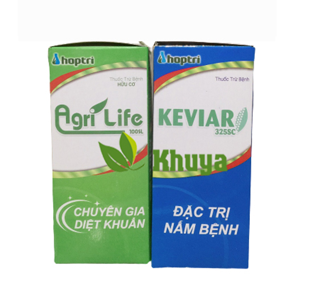 Cặp thuốc trừ bệnh hợp trí agri life và keviar 200ml trừ vi khuẩn - vàng lá