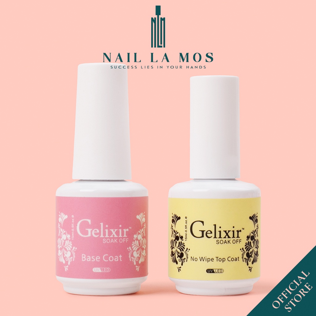 Base top Gelixir chính hãng nhập khẩu USA 15ml - Sơn gel liên kết rất bền và bóng móng