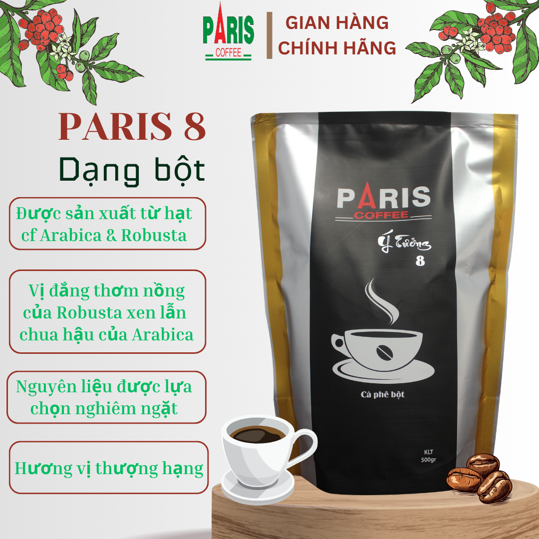 Cà phê bột pha phin - Paris coffee No.8 - Đậm, mạnh hương thơm đặc trưng lưu luyến