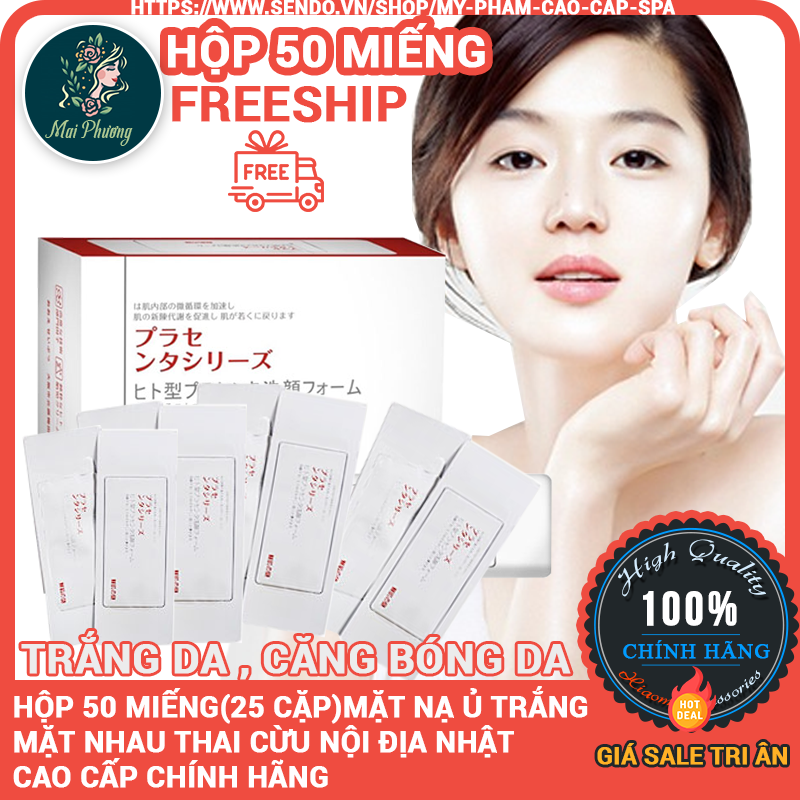 Hộp 50 miếng Mặt nạ ủ trắng tế bào gốc nhau thai cừu nhật