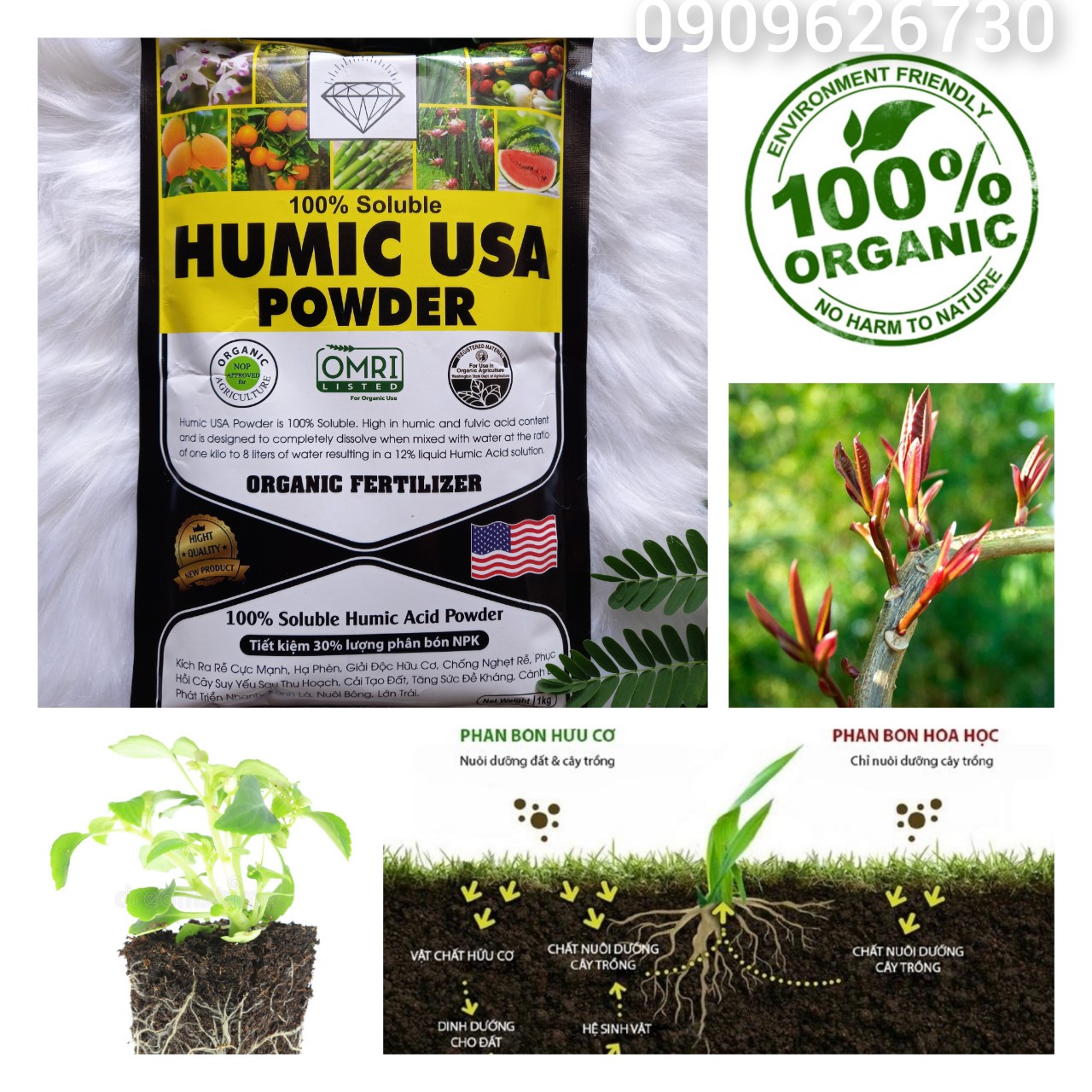 Humic USA dạng bột mịn tan hoàn toàn