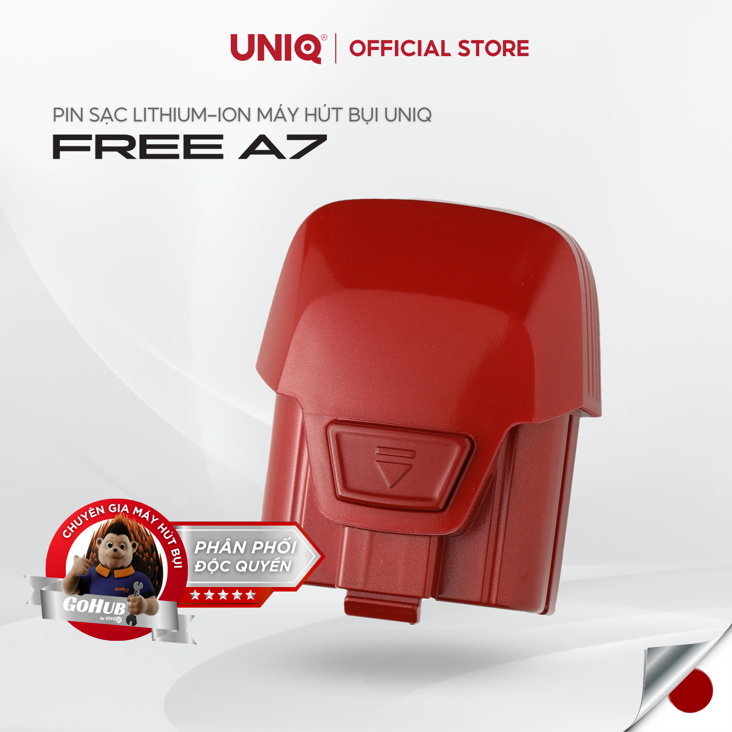 Pin sạc dành cho máy hút bụi không dây cầm tay UNIQ FREE A7 mini hút sofa giường đệm lông thú cưng - Hàng chính hãng