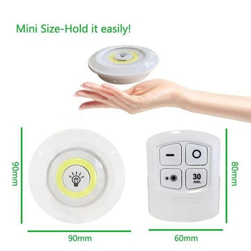 [Hot] [ Bộ 3 bóng mini Điều khiển từ xa ] Đèn led dán tường thông minh điều khiển từ xa treo cầu thang đèn phòng ngủ đèn gắn tủ trang trí - tiện ích 86