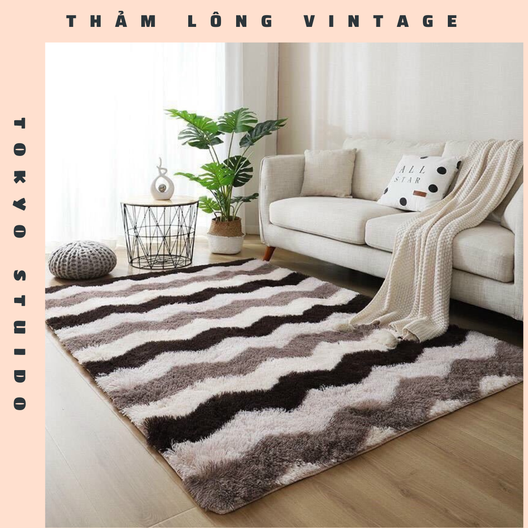 Thảm lông loang trải sàn lông dầy hàng đẹp 2020
