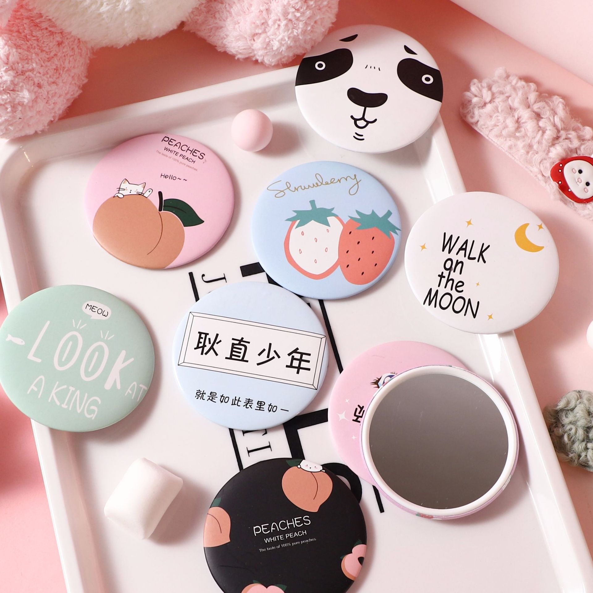 Gương trang điểm mini hình tròn 1 mặt