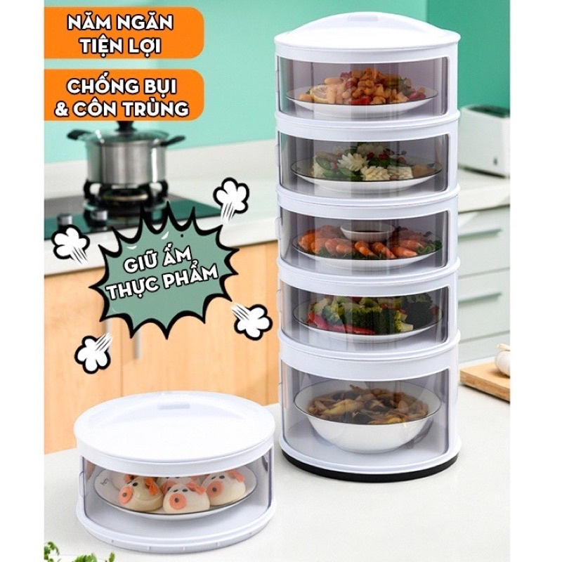 Lồng Bàn 5 Tầng Giữ Nhiệt Bảo Quản Thực Phẩm Cao Cấp Loại 1