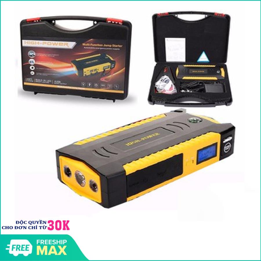Bộ kích nguồn ô tô High Power Kiêm Pin Sạc Dự Phòng -  Bộ kích điện đa năng 3 trong 1 cho ô tô 82000mAh - Kích nổ ô tô HIGH POWER 82800mAh - 300A kiêm sạc dự phòng Bộ khởi động: 1 Đầu Sạc trên ô tô Pin sạc dự phòng kiêm kích nổ ô tô
