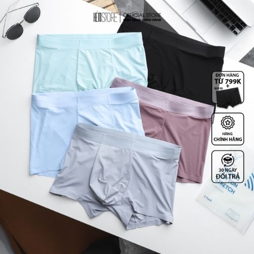 | Satoshi |Quần Boxer Nam BX17 Vải Thun Lạnh Ít Đường May, co giãn thoáng khí, nhiều màu