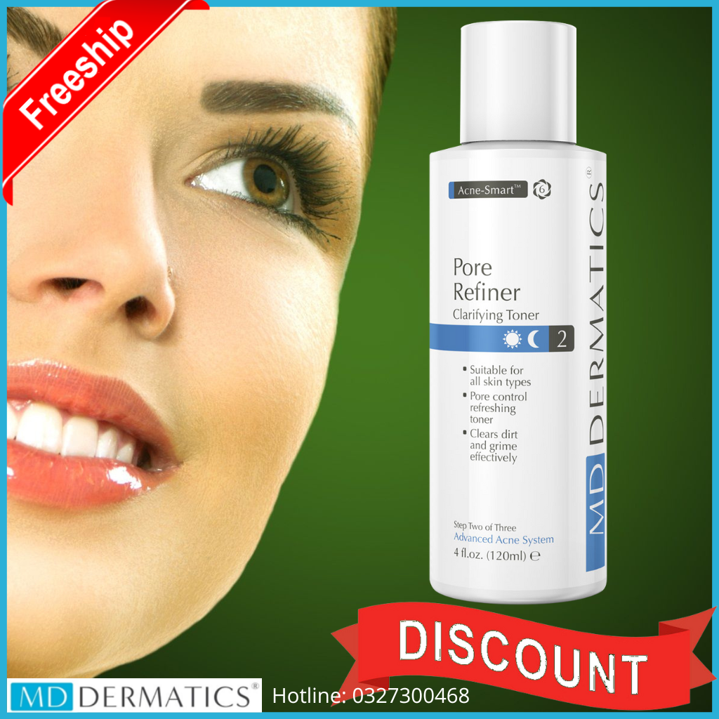 Pore Refiner Nước Cân Bằng Sạch Mụn 120ml (chai số 2). Mỹ phẩm MD Dermatics chính hãng phân phối bởi MDD Vietnam - Hsd mới 2026. Cam kết đổi trả sau 7 ngày