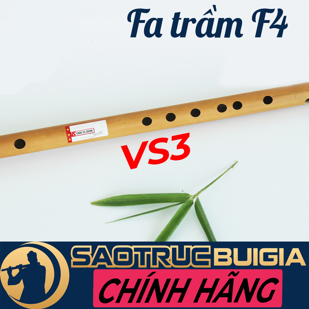 Sáo trúc fa trầm vs3 - sáo trúc bùi gia - dòng cao cấp - cây sáo để chơi lâu dài - tặng sách học sáo