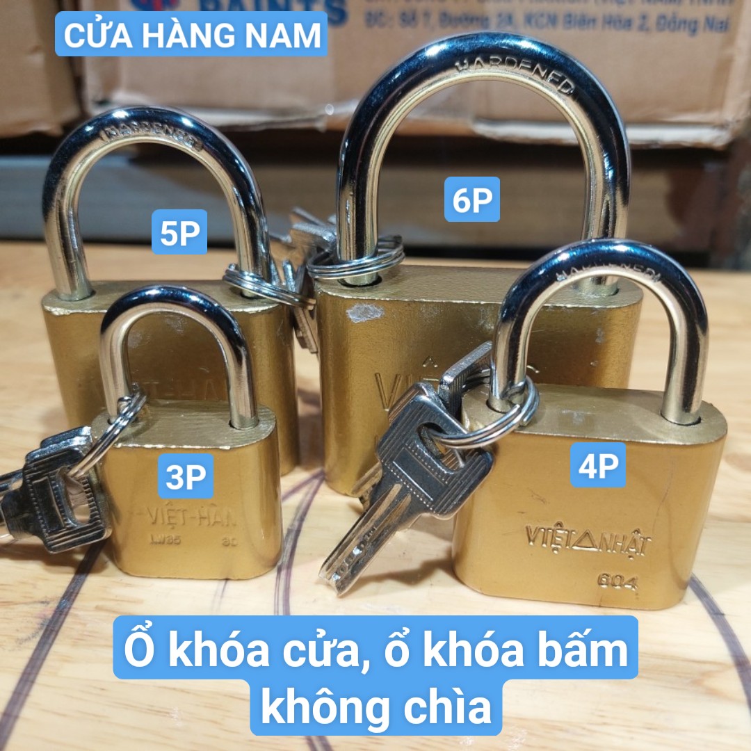 Ổ khoá Việt Nhật Thau dạng bóp , ổ khoá cửa không cần chìa, chìa khoá cửa thông dụng hàng ngày - Dụng cụ cầm tay Nam
