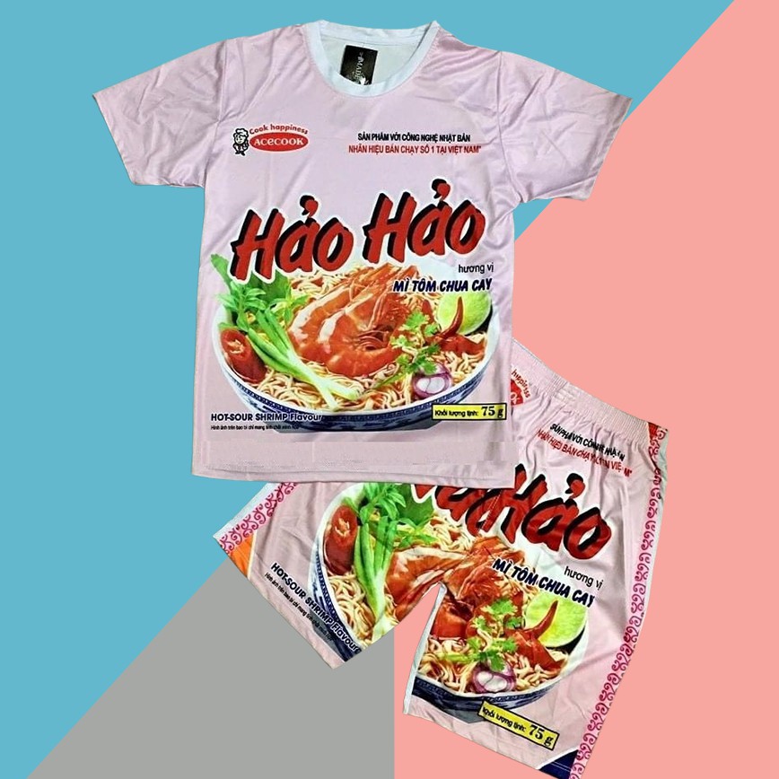 Bộ Thun Gia Đình Cộc Tay In Hình Mì Hảo Hảo| Bộ mì tôm cực đẹp - Lazano Shop