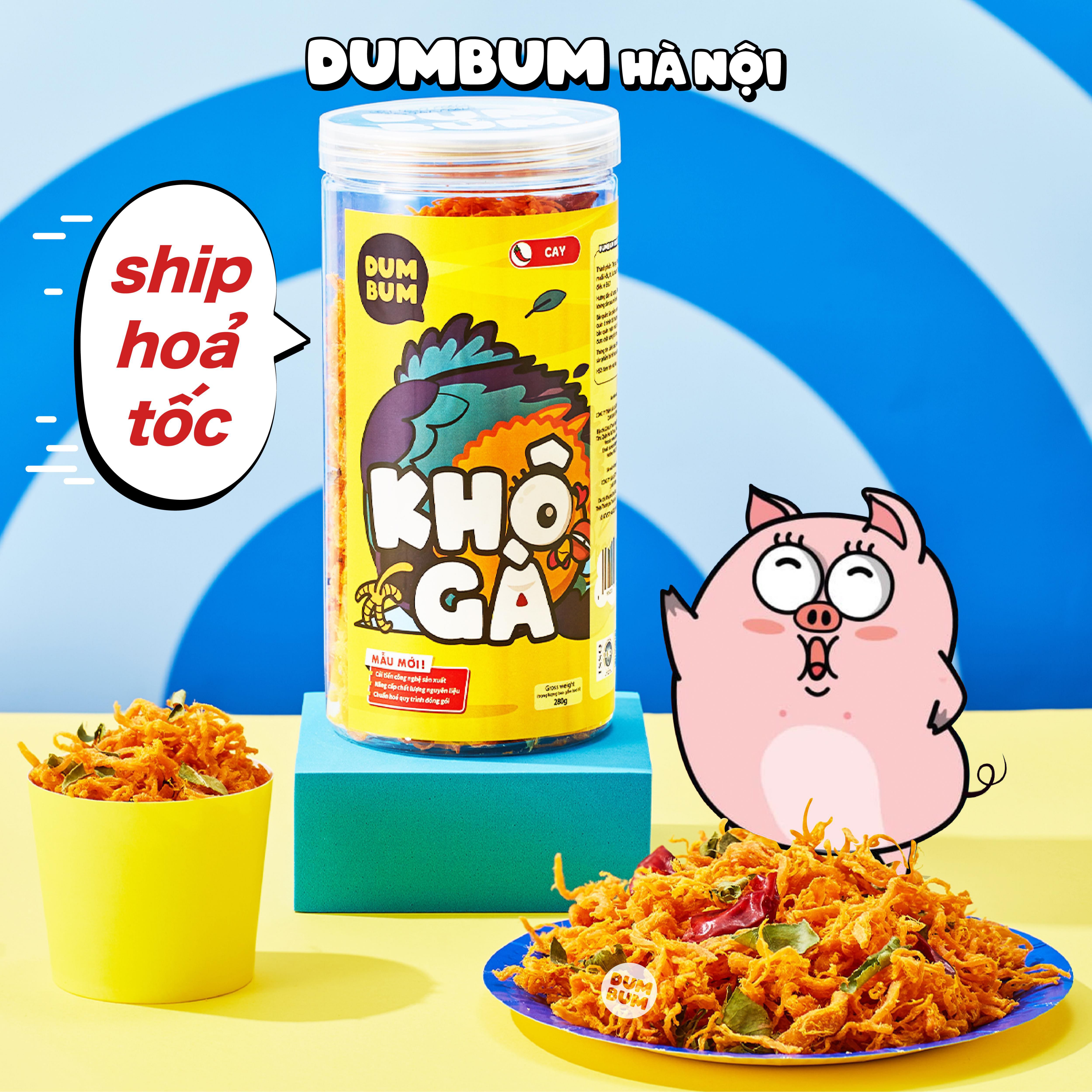 Khô gà lá chanh xé cay 280g DumBum đồ ăn vặt Hà Nội