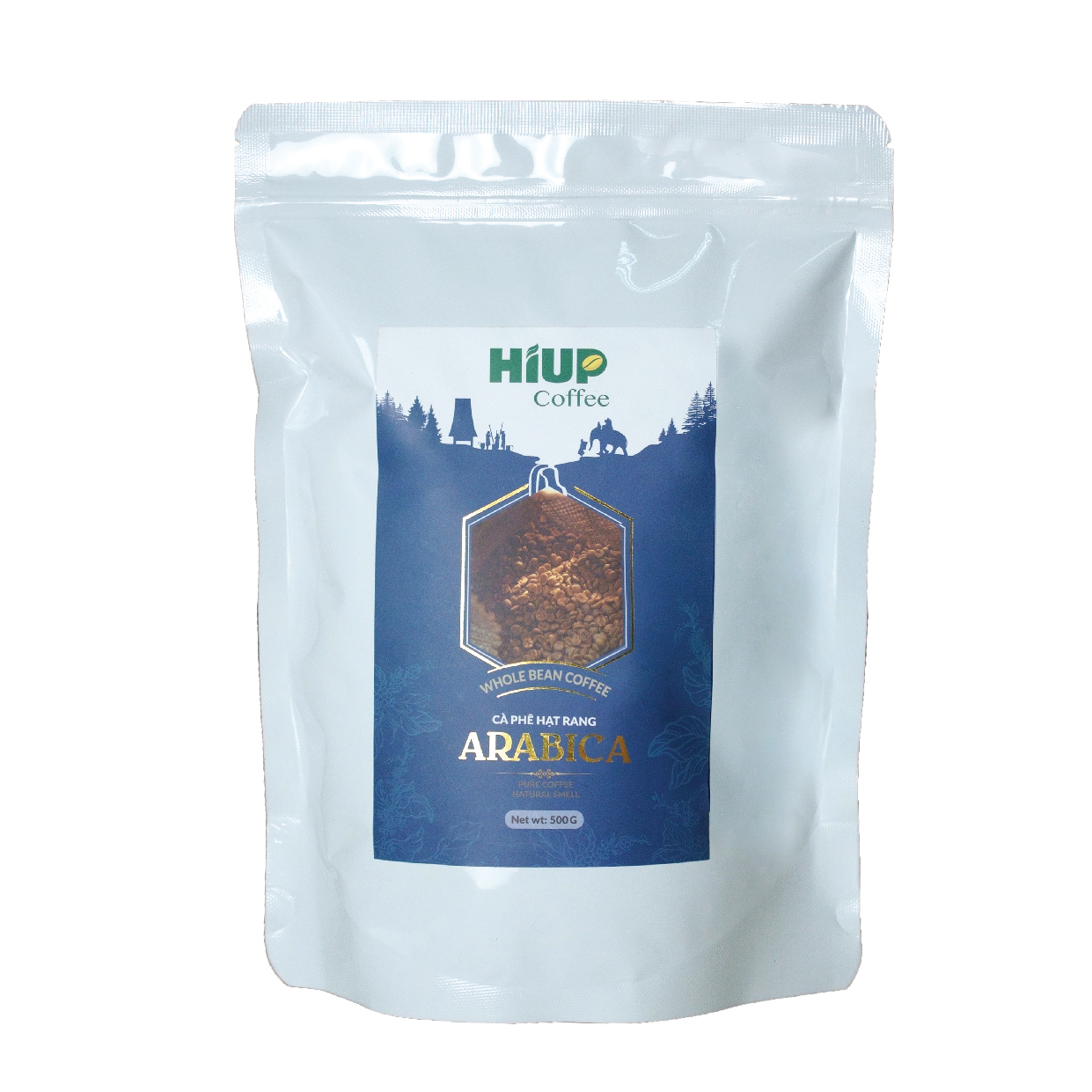 Cà phê hạt rang arabica túi 500gr - hiup coffee