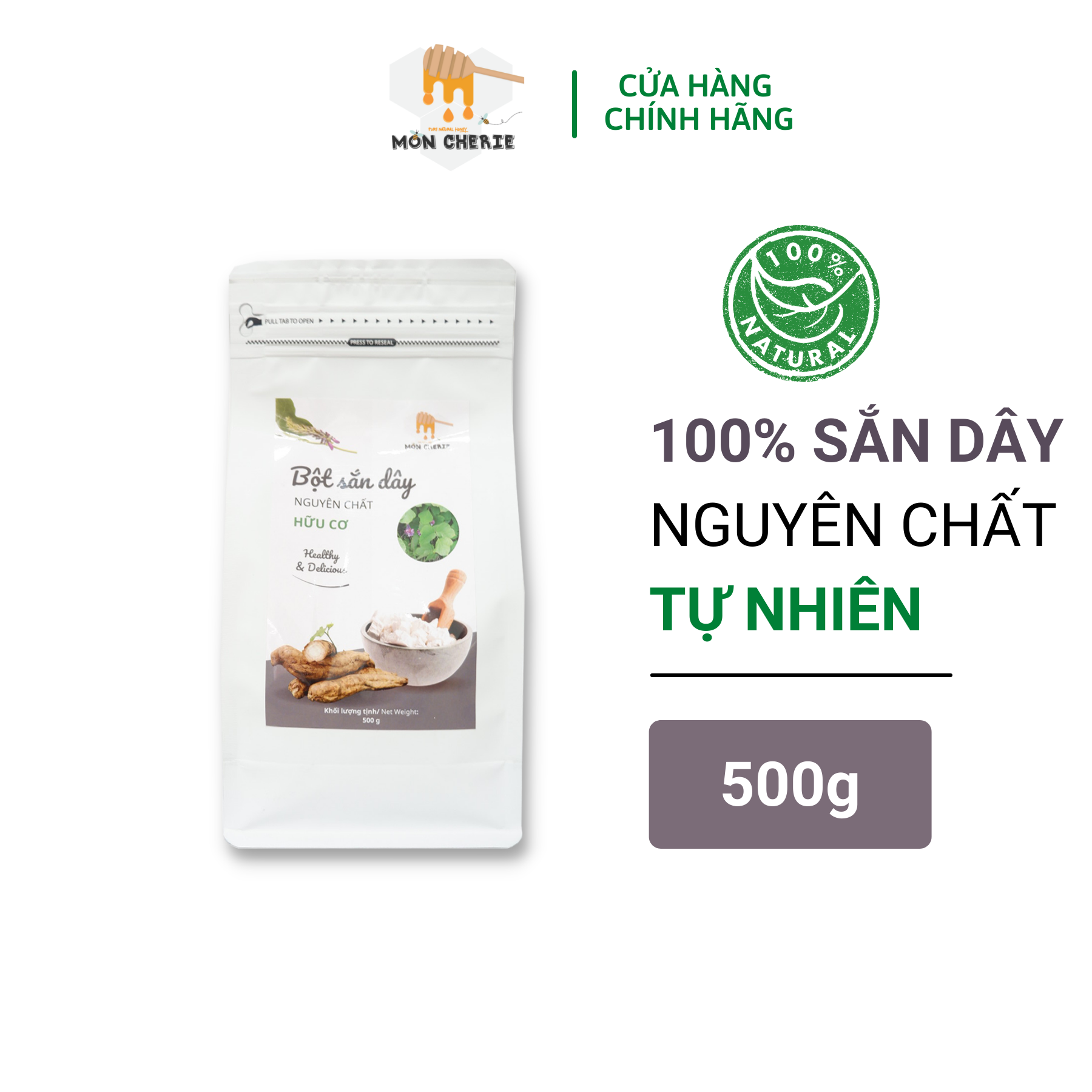 Bột Sắn Dây Nguyên Chất Mon Cherie Honey Loại Đặc Biệt Không Pha Trộn