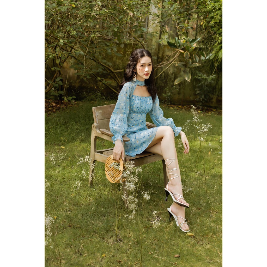 Tiela đầm hoa tay phồng - cici dress